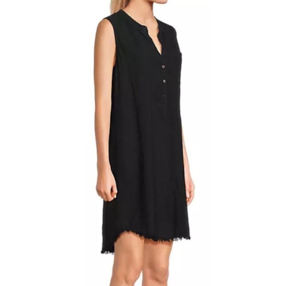 Nic + Zoe dress Rumba linen sleeveless minidress black size X-Small XS - Picture 1 of 7